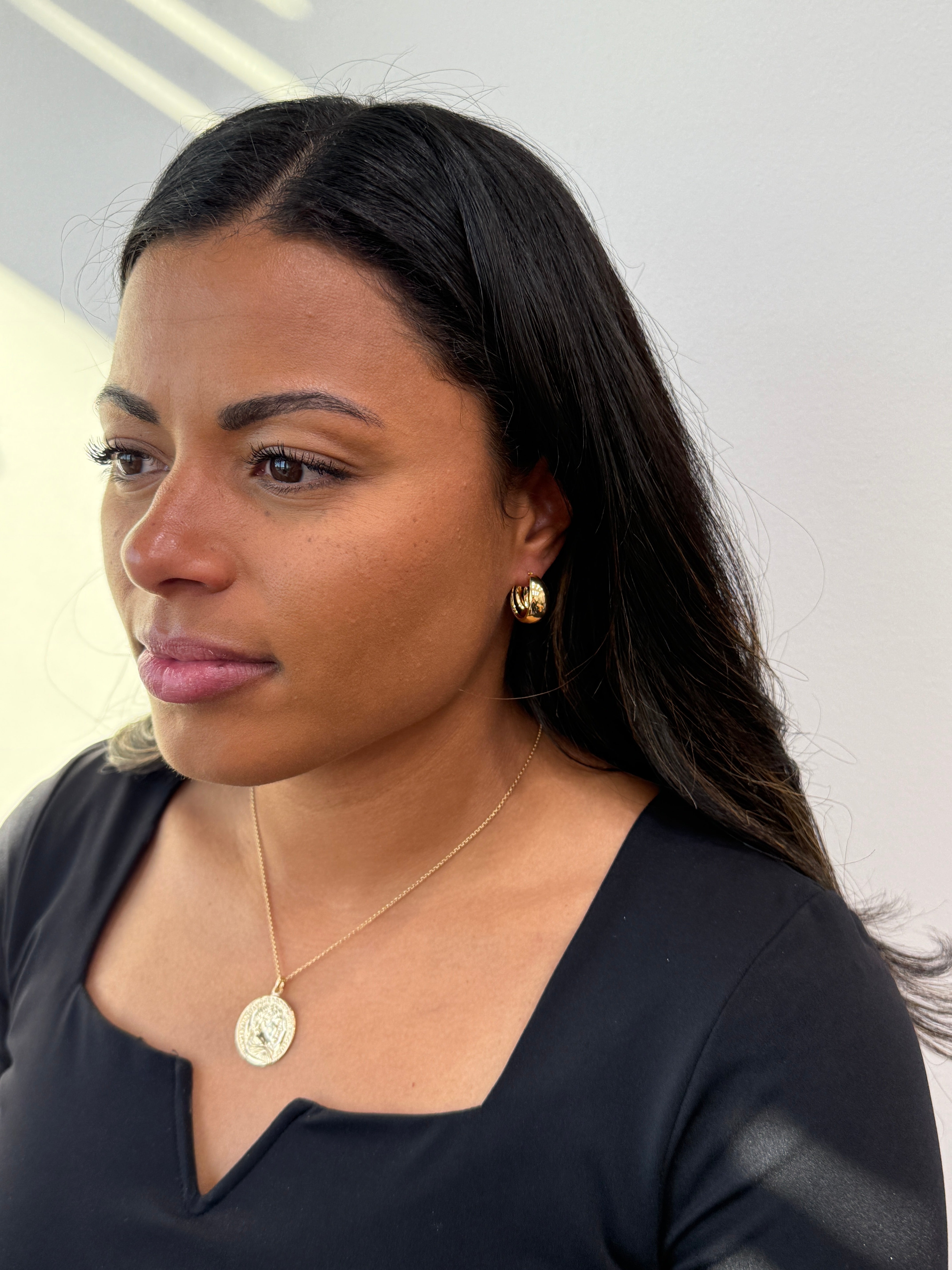 Dora Gold Plated Round Hoops