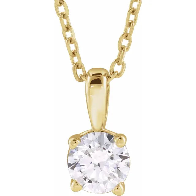 14K Yellow Gold 1 CT Lab-Grown Diamond Necklace