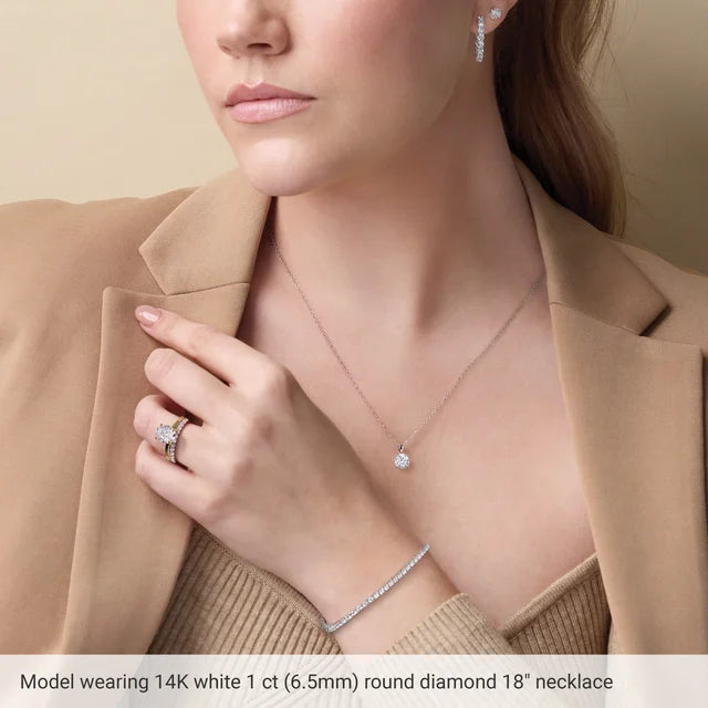 14K Yellow Gold 1 CT Lab-Grown Diamond Necklace