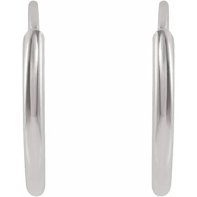 Sterling Silver Flexible Endless Tube 10 mm Hoop Earrings