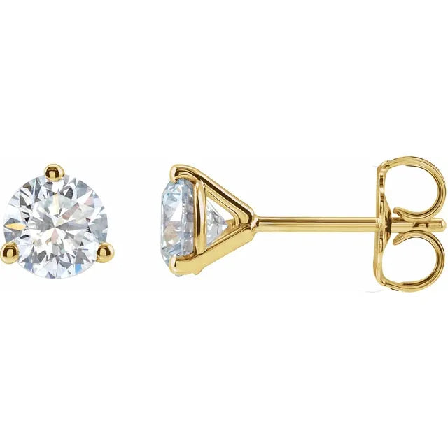14k Yellow Gold 1 CTW Lab-Grown Diamond Stud Earrings
