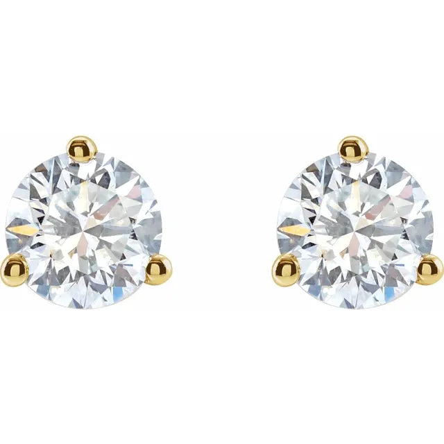 14k Yellow Gold 1 CTW Lab-Grown Diamond Stud Earrings