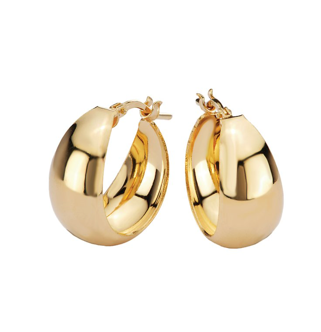 Dora Gold Plated Round Hoops